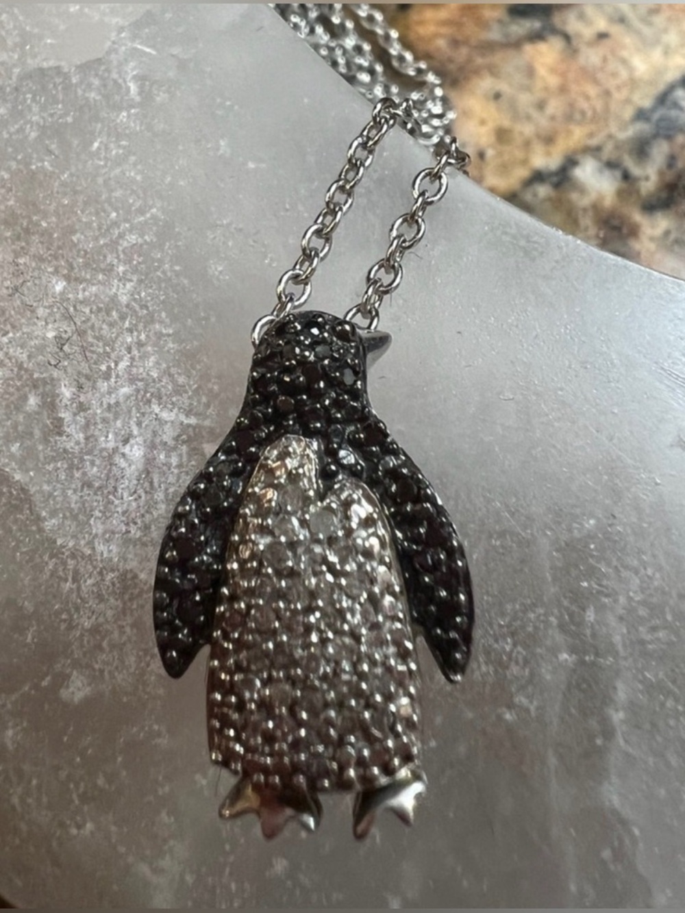 Cute sterling silver penguin necklace